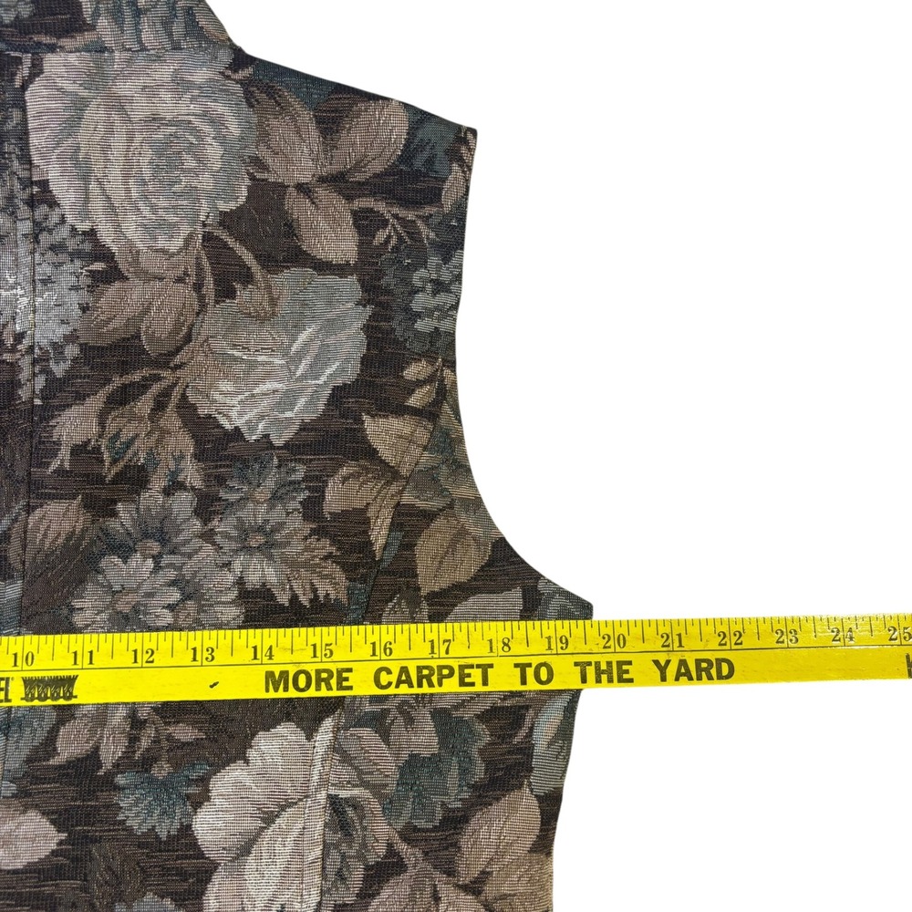 Drapers & Damons Floral Tapestry Vest Women's‎ Medium Sleeveless Zip Up - Picture 8 of 10